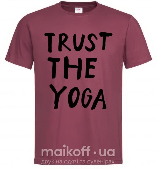 Мужская футболка Trust the yoga Бордовый фото