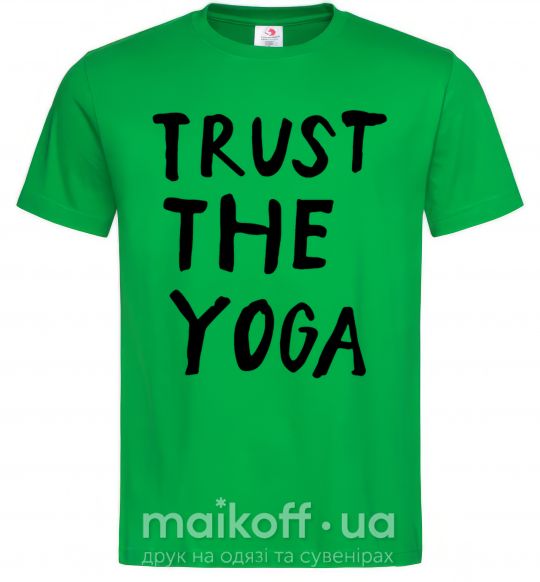 Мужская футболка Trust the yoga Зеленый фото
