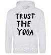 Женская толстовка (худи) Trust the yoga Серый меланж фото