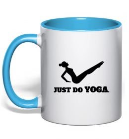Чашка з кольоровою ручкою Just do yoga Чашка з кольоровою ручкою Just do yoga