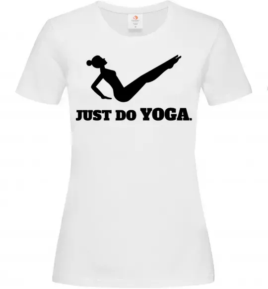Женская футболка Just do yoga Белый фото