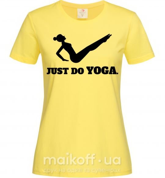 Женская футболка Just do yoga Лимонный фото