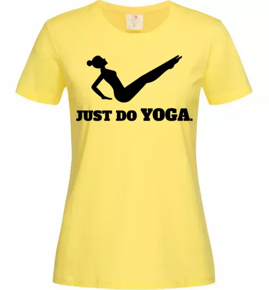 Женская футболка Just do yoga Лимонный фото
