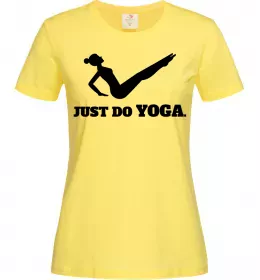 Женская футболка Just do yoga Лимонный фото