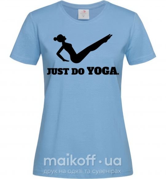 Женская футболка Just do yoga Голубой фото