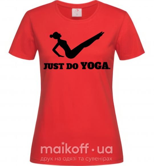 Женская футболка Just do yoga Красный фото