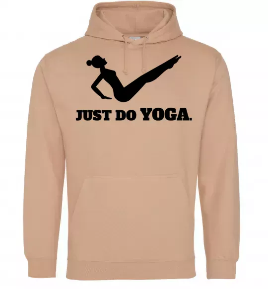 Женская толстовка (худи) Just do yoga Песочный фото
