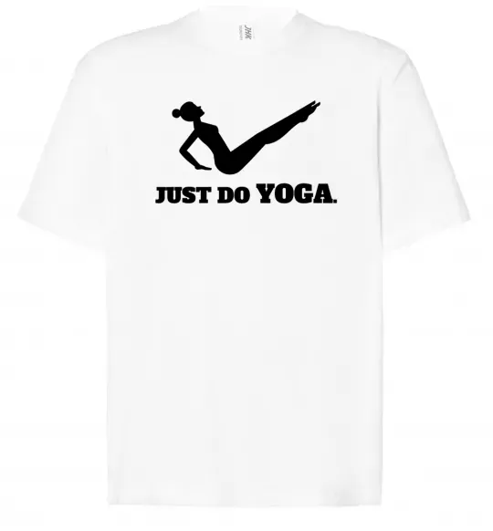 Футболка Оверсайз Just do yoga Білий фото