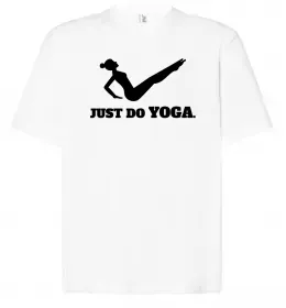 Футболка Оверсайз Just do yoga Белый фото