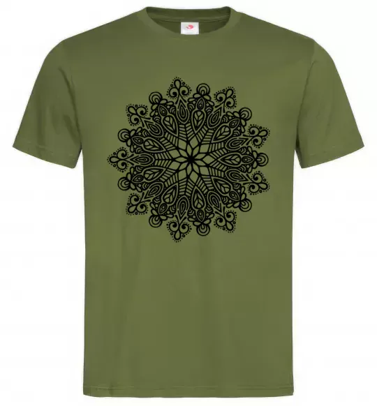Мужская футболка Візерунок хінді Оливковый фото