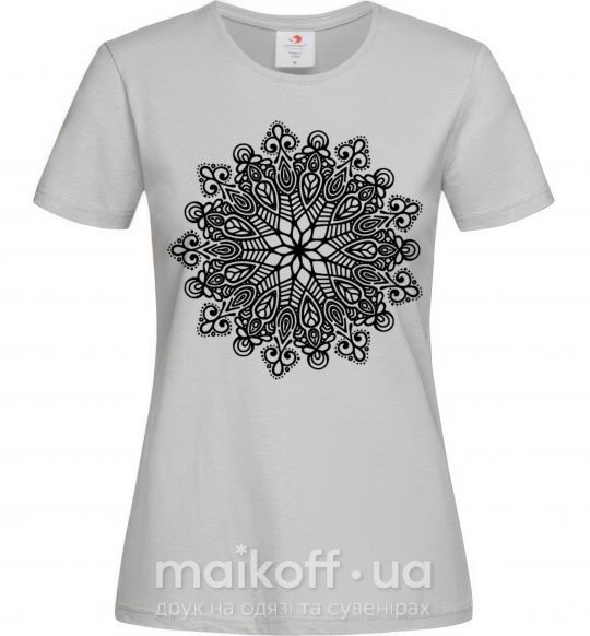 Женская футболка Узор хинди Серый фото