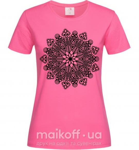 Женская футболка Узор хинди Ярко-розовый фото