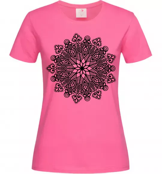 Жіноча футболка Візерунок хінді Яскраво-рожевий фото