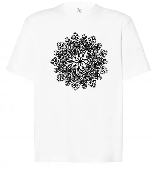 Футболка Оверсайз Візерунок хінді Білий фото