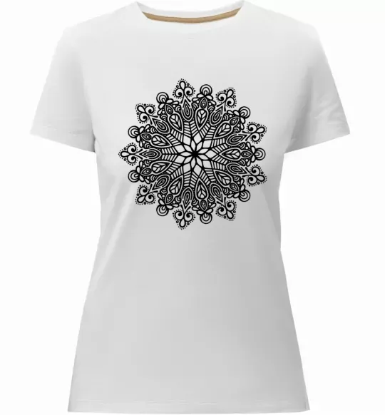 Жіноча преміум футболка Візерунок хінді Білий фото