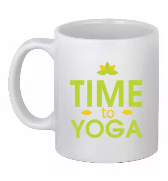 Чашка керамическая Time to yoga Белый фото