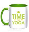 Чашка с цветной ручкой Time to yoga Зеленый фото