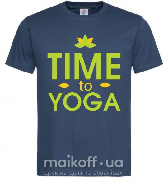 Чоловіча футболка Time to yoga Темно-синій фото
