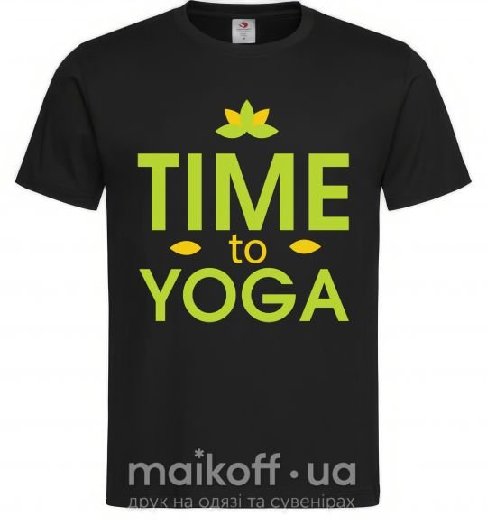 Чоловіча футболка Time to yoga Чорний фото