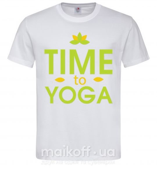 Чоловіча футболка Time to yoga Білий фото