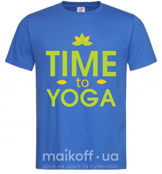 Чоловіча футболка Time to yoga Яскраво-синій фото