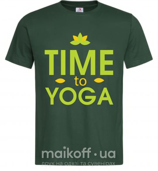 Мужская футболка Time to yoga Темно-зеленый фото