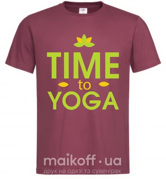 Мужская футболка Time to yoga Бордовый фото