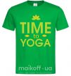 Мужская футболка Time to yoga Зеленый фото