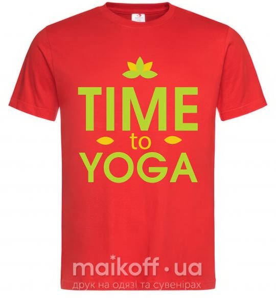 Мужская футболка Time to yoga Красный фото