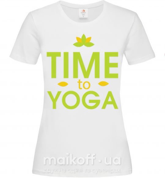 Жіноча футболка Time to yoga Білий фото
