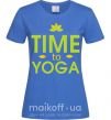 Жіноча футболка Time to yoga Яскраво-синій фото