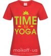Женская футболка Time to yoga Красный фото