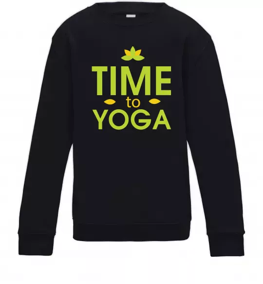 Детский Свитшот Time to yoga Черный фото