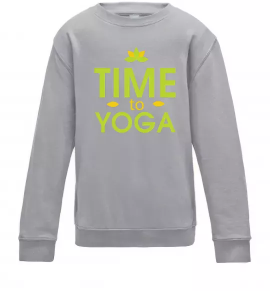 Детский Свитшот Time to yoga Серый меланж фото