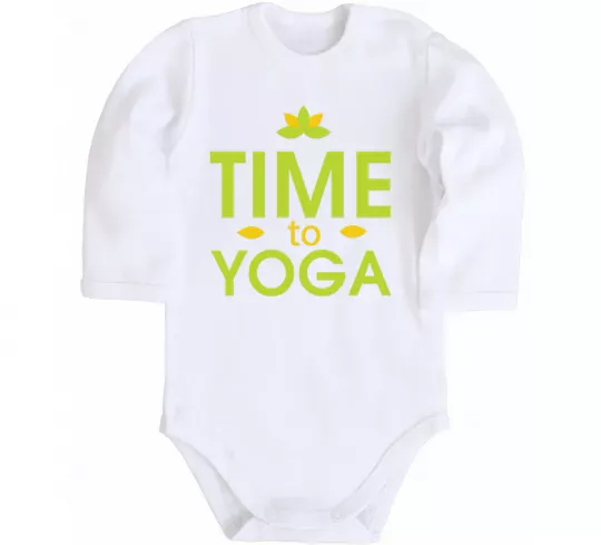 Детский боди Time to yoga Белый фото