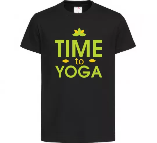 Детская футболка Time to yoga Черный фото