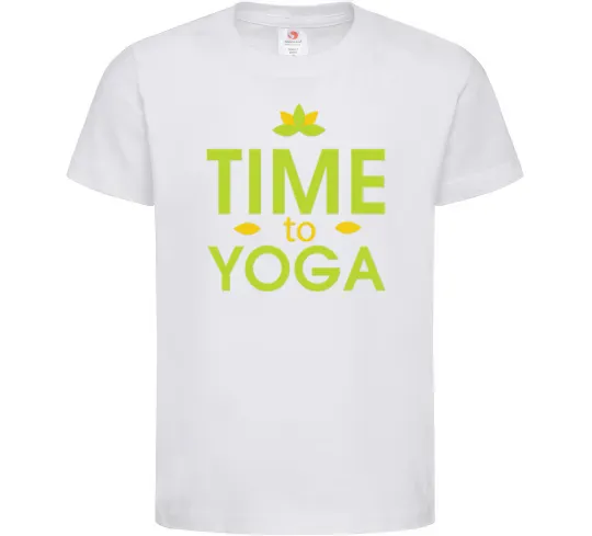 Детская футболка Time to yoga Белый фото