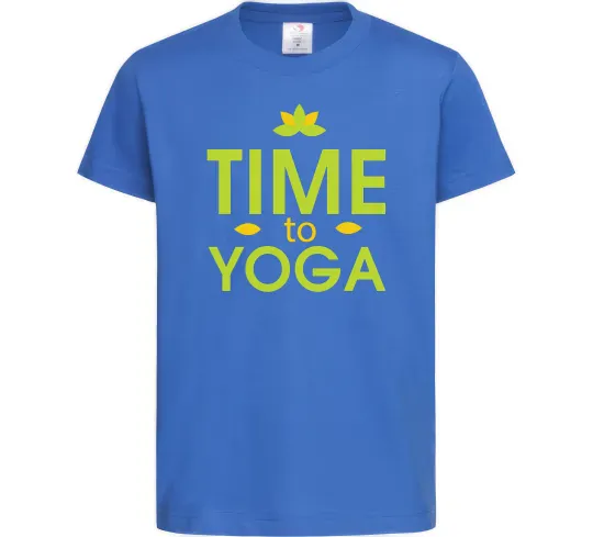 Детская футболка Time to yoga Ярко-синий фото