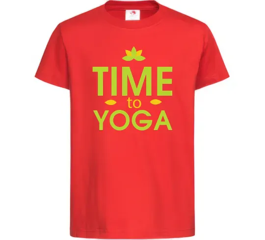 Детская футболка Time to yoga Красный фото