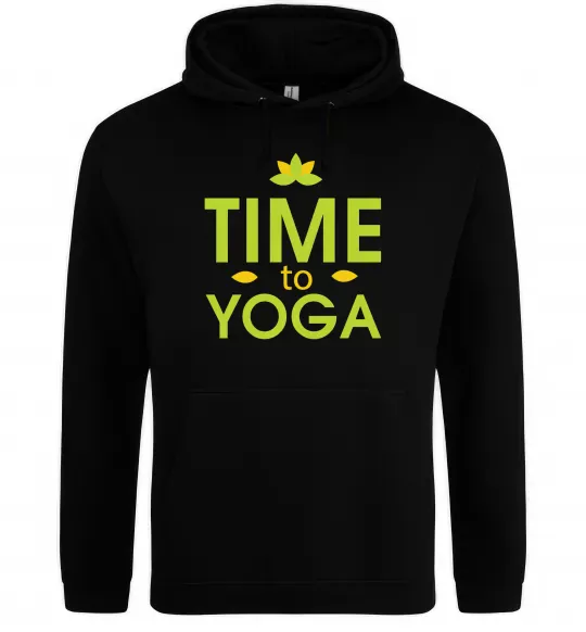 Чоловіча толстовка (худі) Time to yoga Чорний фото