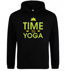 Мужская толстовка (худи) Live love yоga Черный фото