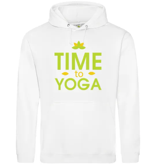 Чоловіча толстовка (худі) Time to yoga Білий фото