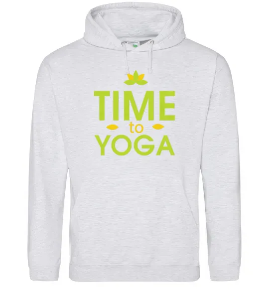 Чоловіча толстовка (худі) Time to yoga Сірий меланж фото