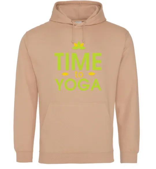 Чоловіча толстовка (худі) Time to yoga Пісочний фото