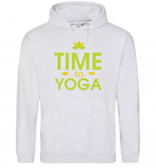 Жіноча толстовка (худі) Time to yoga Сірий меланж фото