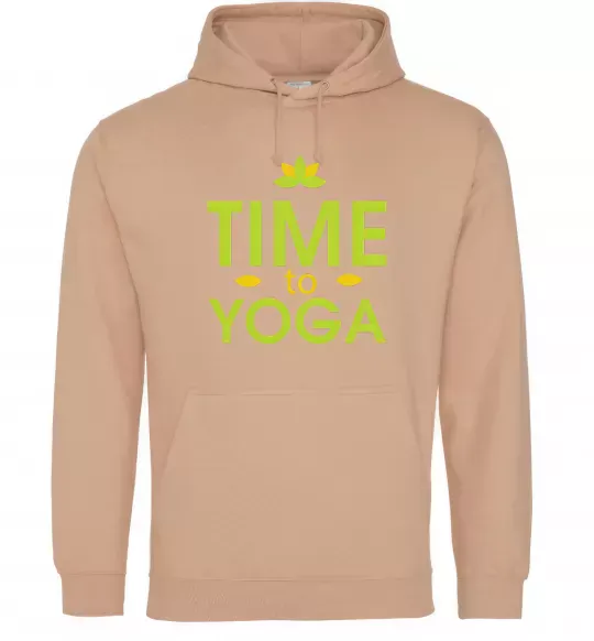 Жіноча толстовка (худі) Time to yoga Пісочний фото