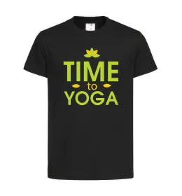 Детская футболка Time to yoga Черный фото