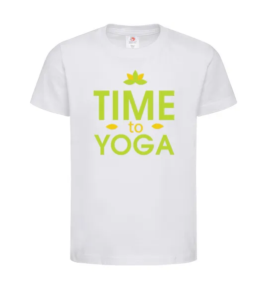 Дитяча футболка Time to yoga Білий фото