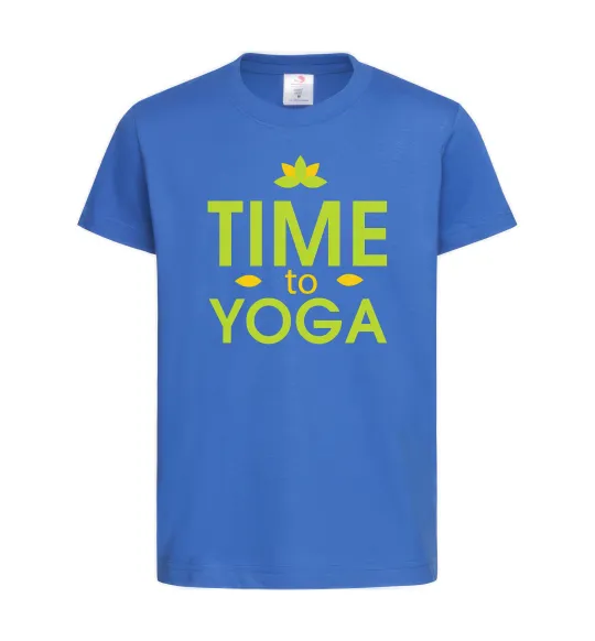 Дитяча футболка Time to yoga Яскраво-синій фото