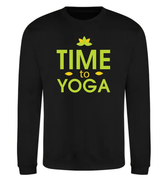 Свитшот Time to yoga Черный фото